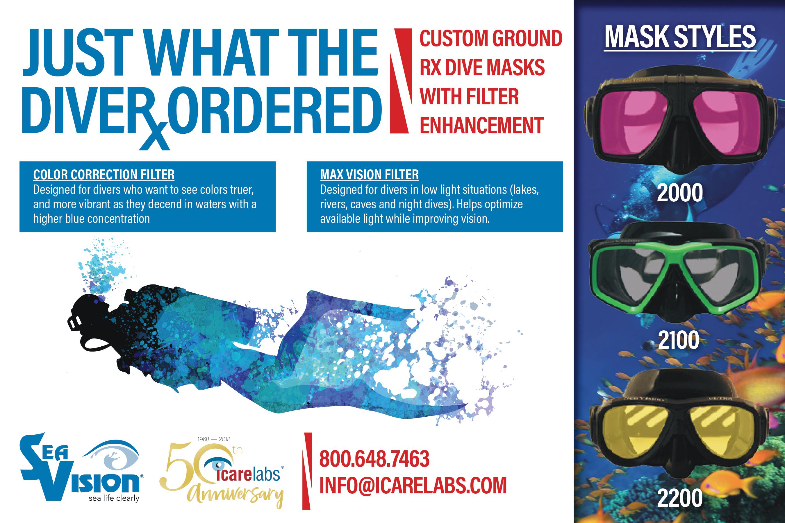 Order Custom Rx SeaVision Dive Masks Exclusively At IcareLabs